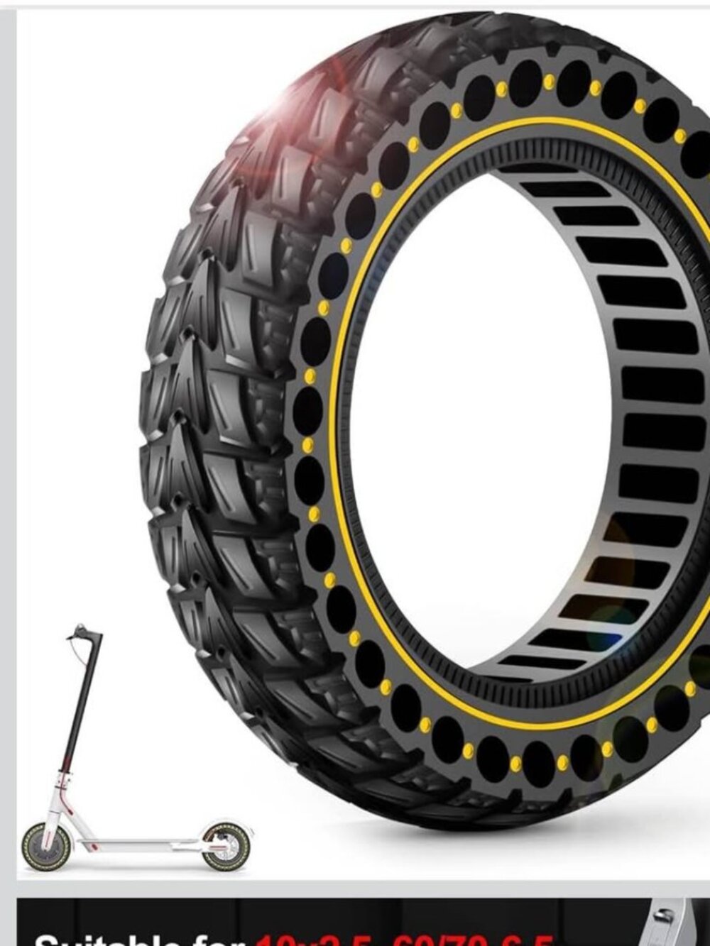 1pc BANGTING 60/70-6.5 Scooter Tire, 10x2.5 inch Tire